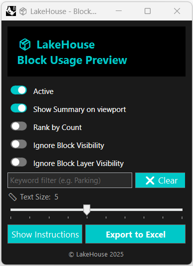 Block Usage Preview Form